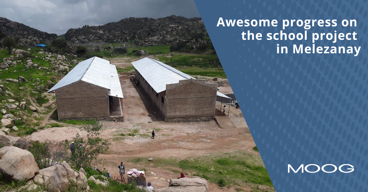 Newly erected school building of the Erdi School in Melezanay