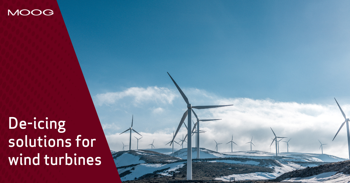 Wind turbines in winter - de-iced with Moog GAT ROTOKOMBI