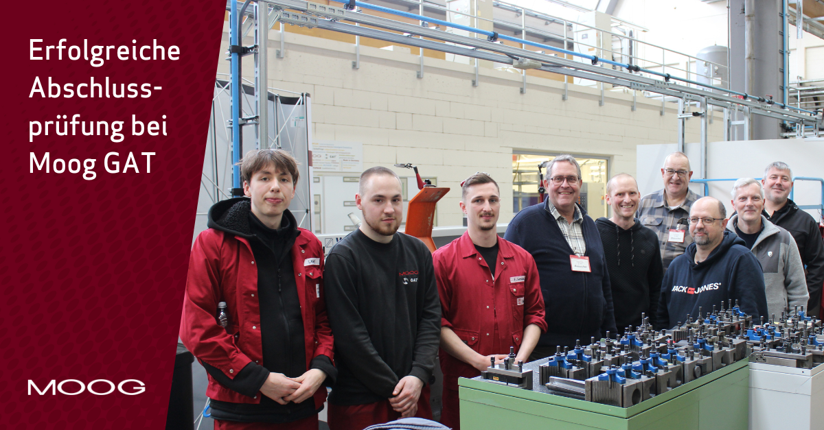 Moog GAT Azubis, Prüfer und Betreuer nach absolvierter Abschlussprüfung
